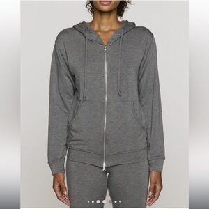 The Unisex zip hoodie by Bleusalt in dark grey, size 0. Very good pre loved cond